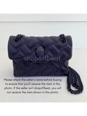 NEW Kurt Geiger Leather Mini Kensington Drench Bag Purple